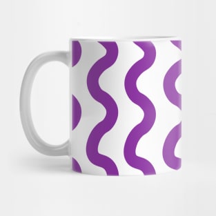 Purple vertical wavy curly lines pattern Mug